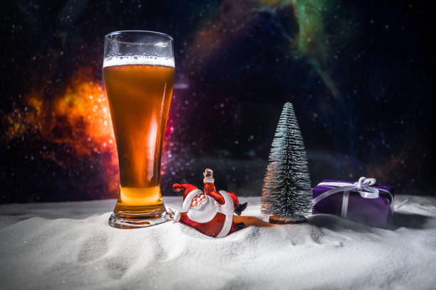 istock Christmas Beer on snow with decorative artwork 1068010172