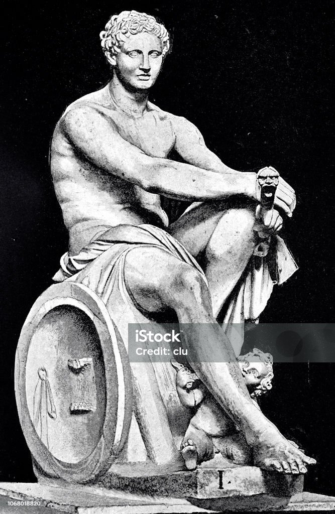 Ancient greek god Ares Illustration from 19th century Ares stock illustration