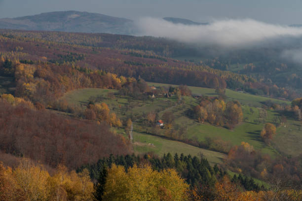 istock Nice morning with inversion in valley near Zitkova village 1068022794
