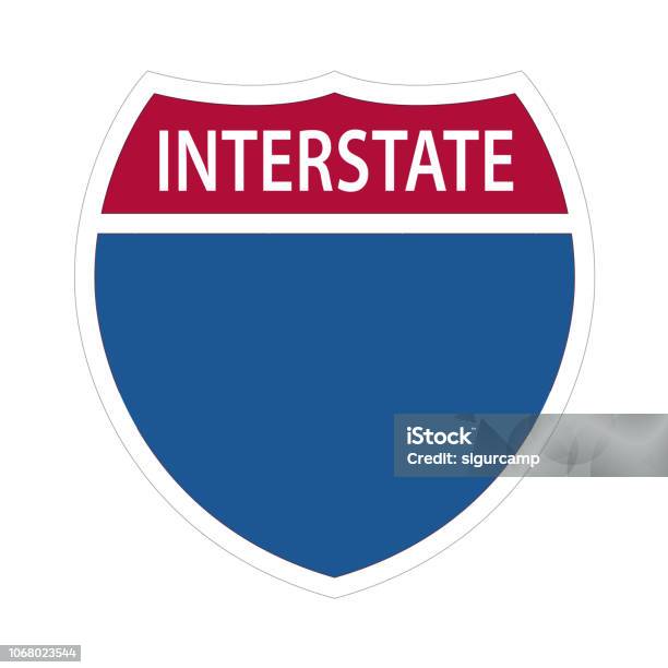 Interstate Highway Signs Stock Illustration - Download Image Now - Multiple Lane Highway, Interstate, Sign