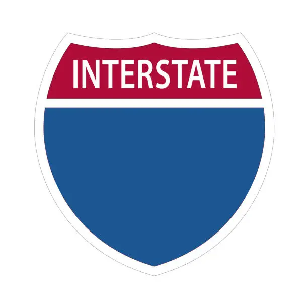 Vector illustration of Interstate Highway Signs.