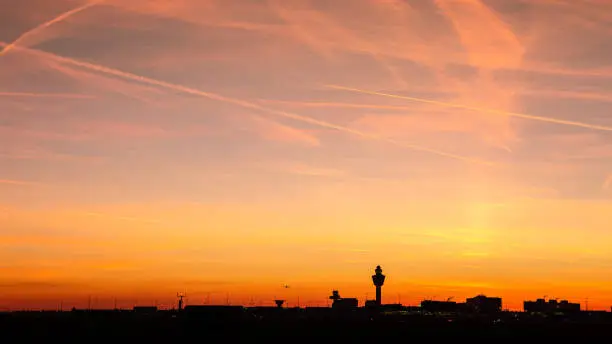 Photo of Amsterdam Schiphol airport sunset
