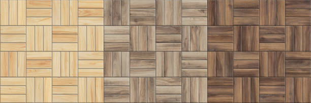 istock Set of high resolution seamless textures of wooden parquet. Checkered patterns 1068054008