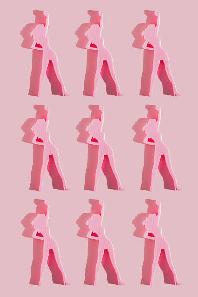 istock Girl made of pink polystyrene 1068055410