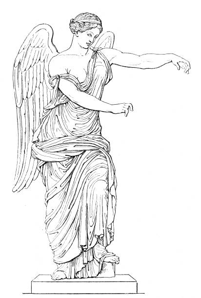 耐克銅像, 希臘神話中的勝利女神 - 女神 插圖 幅插畫檔、美工圖案、卡通及圖標