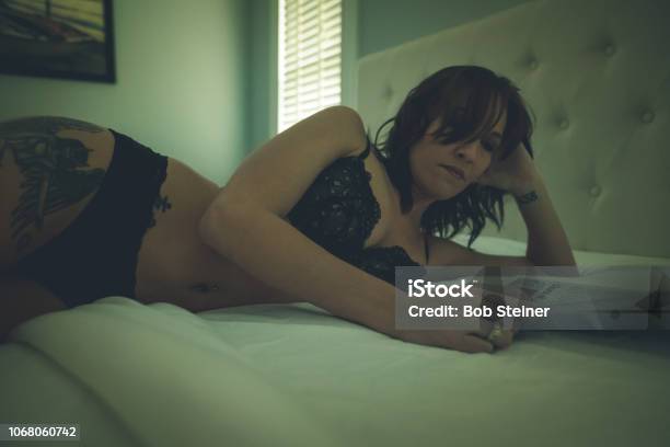 Sunday Morning Stock Photo - Download Image Now - Seductive Women, Tattoo, Adult
