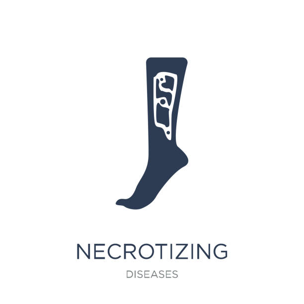 Necrotizing Fasciitis icon. Trendy flat vector Necrotizing Fasciitis icon on white background from Diseases collection Necrotizing Fasciitis icon. Trendy flat vector Necrotizing Fasciitis icon on white background from Diseases collection, vector illustration can be use for web and mobile, eps10 fournier gangrene stock illustrations