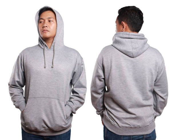 istock Asian male model wear plain grey long sleeved sweater sweatshirt mockup 1068064170