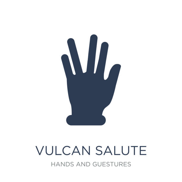 Vulcan salute icon. Trendy flat vector Vulcan salute icon on white background from Hands and guestures collection Vulcan salute icon. Trendy flat vector Vulcan salute icon on white background from Hands and guestures collection, vector illustration can be use for web and mobile, eps10 vulcan salute stock illustrations