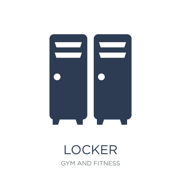 Locker icon. Trendy flat vector Locker icon on white background from Gym and fitness collection Locker icon. Trendy flat vector Locker icon on white background from Gym and fitness collection, vector illustration can be use for web and mobile, eps10 locker stock illustrations