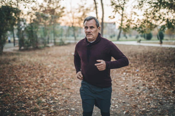 istock Senior man is relaxed by running 1068073216