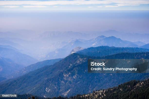 View Towards The Valley Around Fresno Covered By Smoke Stock Photo - Download Image Now
