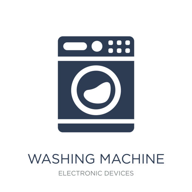 çamaşır makinesi simgesi. trendy düz vektör çamaşır makinesi simgesini - washing machine stock illustrations