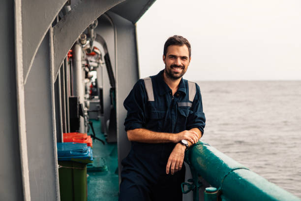 istock Marine Deck Officer or Chief mate on deck of vessel or ship 1068139446