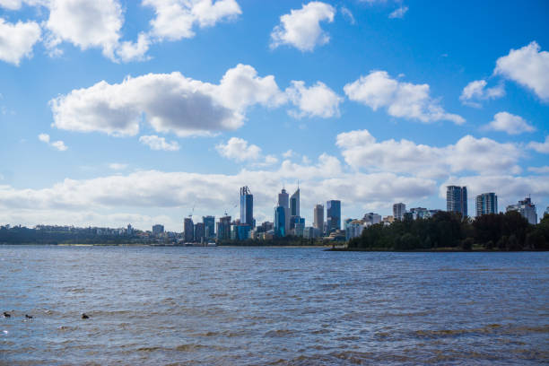 The Perth city skyline over the Swan river