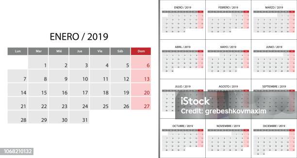 Vetores de Começo De Semana Calendário 2019 Na Segundafeira e mais imagens de 2019 - 2019, Calendário, Agosto