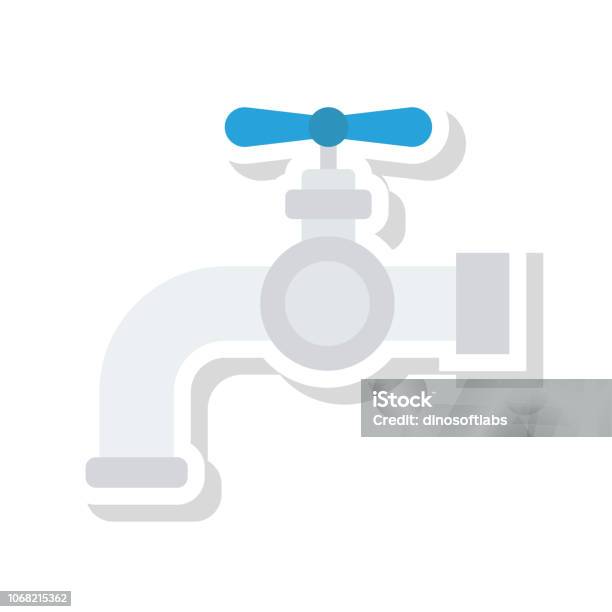 Tap Null Faucet Stock Illustration - Download Image Now - Care, Cut Out, Drop