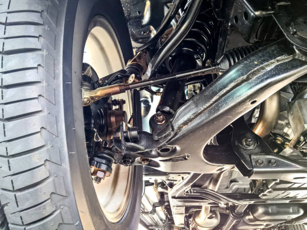 istock Pickup car Independent suspension system double wishbone, shock absorber and coil spring 1068222846