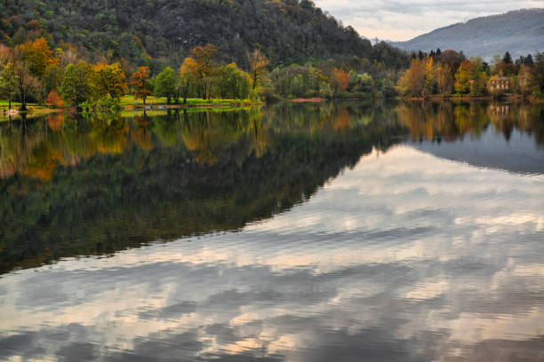 istock Reflection on the lake in autumn season 1068230106