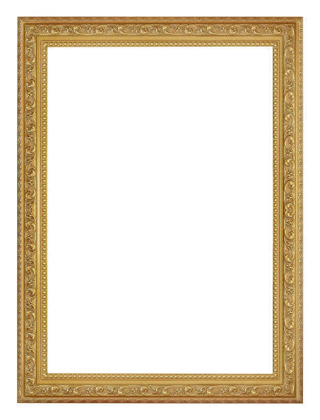 istock The antique gold frame on the white background 1068230234