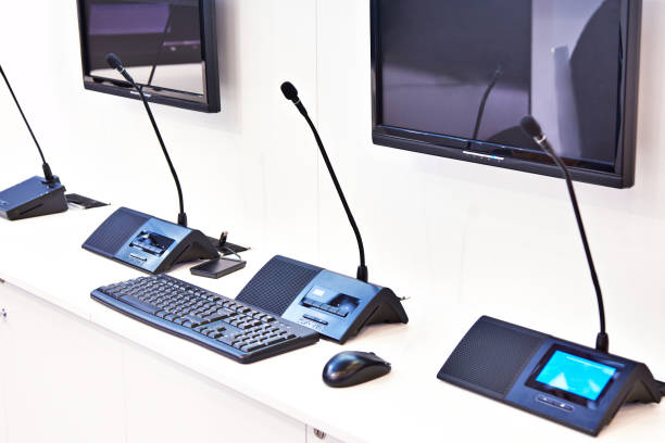 istock Microphones of digital conference systems 1068231454