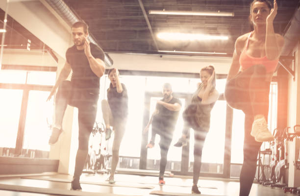 istock Group of young people exercise. On the move. 1068236080