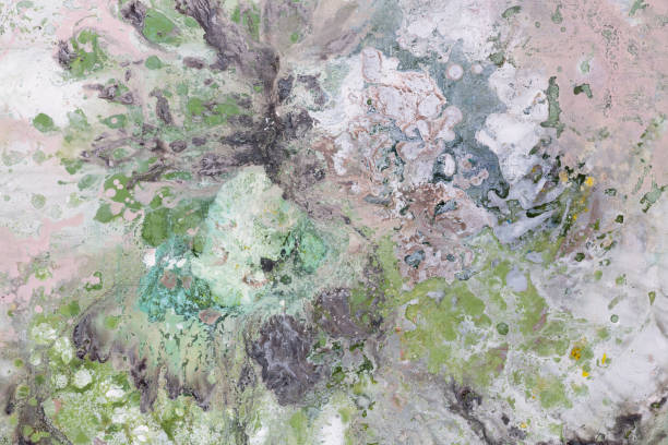 istock Abstract painting color texture. Modern futuristic pattern. Multicolor dynamic background. 1068242836