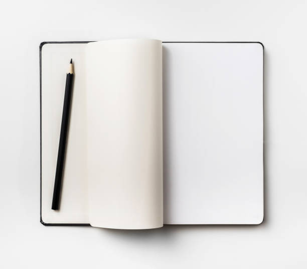 istock Top view of black notebook isolated on background 1068248964