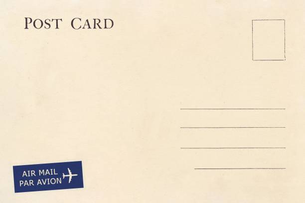 istock Back of vintage blank postcard with dirty stain 1068254280