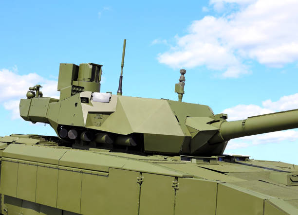 istock Rotating turret of the modern Russian tank 1068256036