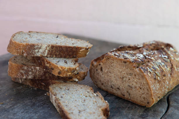 slices of finest organic bread stock photo