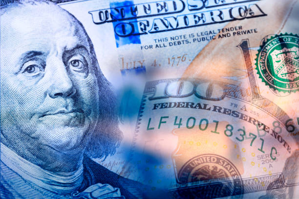 Composite Image Of American One Hundred Dollar Bills For Business Finance And Economy An Image Depicting The United States Financial System Of Currency benjamin franklin photos stock pictures, royalty-free photos & images