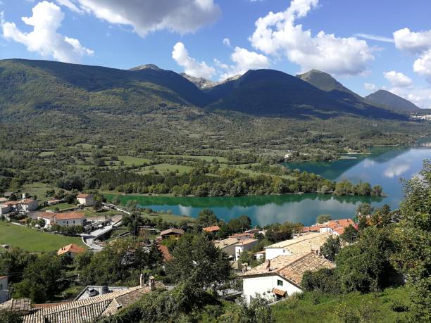 istock Barrea - Panoramic view of the lake 1068276508