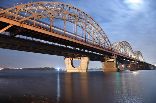 istock Bridge over the river, shooting at night 1068278574