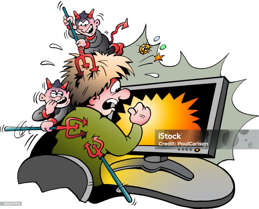 Vector Cartoon Minh Họa Của Một Người Lướt Máy Tính Bị Tấn Công Bởi Virus  Nguy Hiểm Hình minh họa Sẵn có - Tải xuống Hình ảnh Ngay bây giờ - iStock