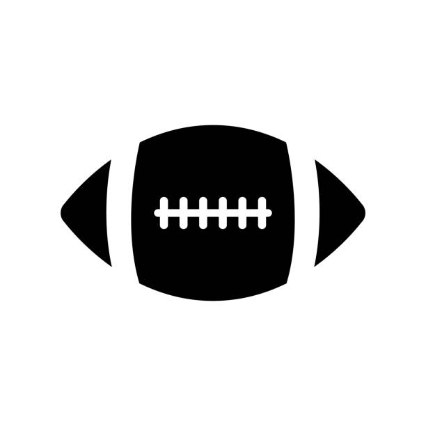 икона американского футбольного мяча на белом фоне - американский футбол stock illustrations