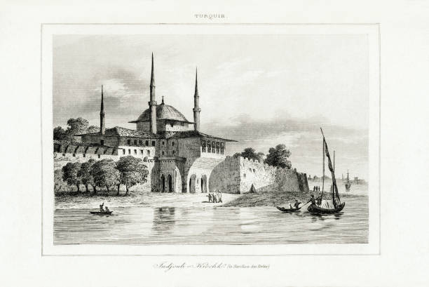 istock Engraving of Istanbul, Pavilion of pearls in Turkey 1068295576