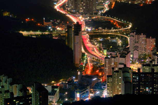 istock Busan Night View from Mt.Hwangryung VD702 1068303856