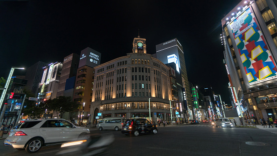Ginza Seiko Clock Tower Ginza District In Tokyo Japan Stock Photo -  Download Image Now - iStock