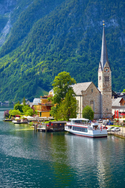 istock Chapel in Hallstatt old town famous landmark 1068311550