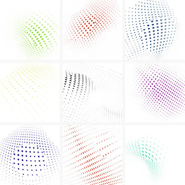 Vector illustration of Vector Half Tone Dots Pattern Backgrounds Collection