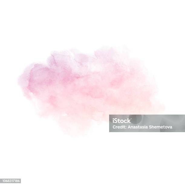 Hand Painted Purple And Pink Gradient Watercolor Texture Isolate Stock Illustration - Download Image Now