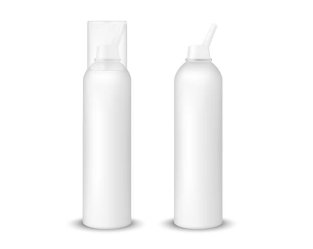istock White metal or plastic bottle with pump dispenser and transparent cap 1068326590
