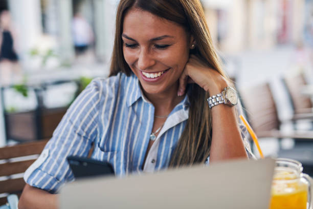 istock Pretty girl at cafe 1068328236