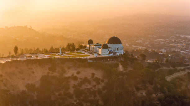 istock Aerial view of Griffith Observatory at sunrise 1068333740