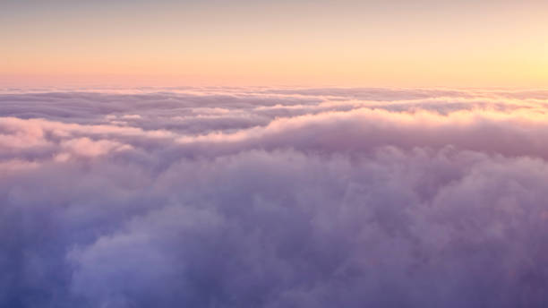 istock Aerial view of the puffy clouds at sunset 1068333762