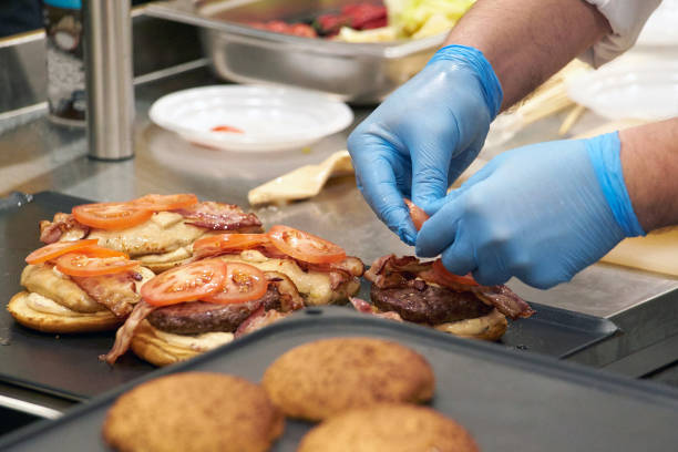 istock A closeup of a hamburger cooking process. 1068334898