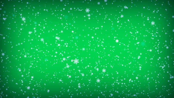 istock Falling Snowflakes on a Green Background. Christmas illustration 1068335148
