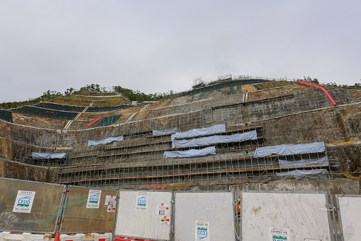 November 3, 2018, Hong Kong: Construction site of Tseung Kwan O-Lam Tin Tunnel project is seen in Tiu Keng Leng, Hong Kong.