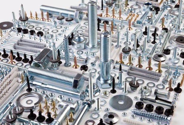 istock fasteners screws, saws, popnets, dowels, anchors, hinges, folds, rivets, 1068345640